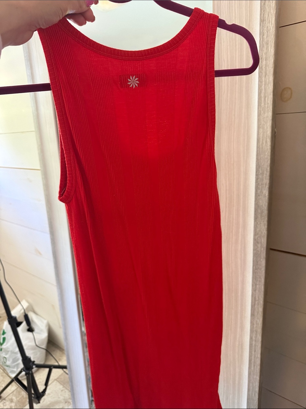 Athleta Red Ribbed Tank Mini Dress - Picture 6 of 6
